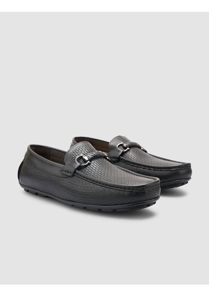 %100 Hakiki Deri Siyah Tokalı Erkek Loafer fiyatları