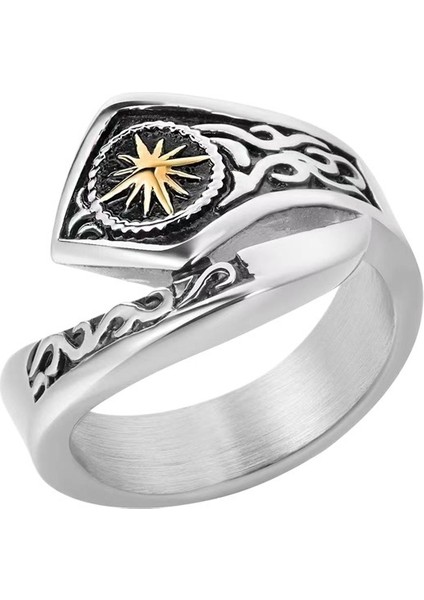 Çok Yönlü ve Şık Güneş Tanrısı Yüzüğü Modaya Uygun Kişilik Unisex Stil Niş Tasarım Yaratıcı Işaret Parmağı Yüzüğü (Yurt Dışından)