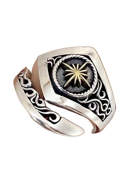 Çok Yönlü ve Şık Güneş Tanrısı Yüzüğü Modaya Uygun Kişilik Unisex Stil Niş Tasarım Yaratıcı Işaret Parmağı Yüzüğü (Yurt Dışından) modelleri