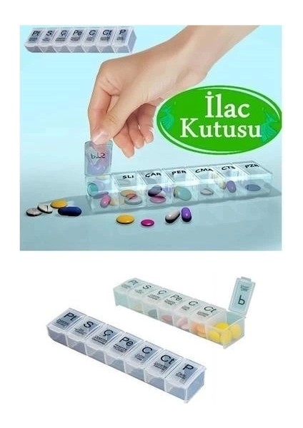 Haftalık Günlük Saklama Kutusu 7 Günlük Saklama Kabı