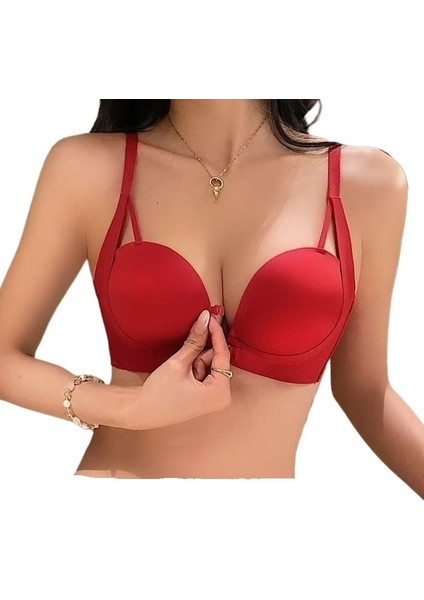 Küçük Göğüslü Kadınlar Için Güzel Arka Dikişsiz Ön Tokalı Sütyen, Boş Kap ve Göğüs Sarkmasını Önlemek Için Çelik Halka Olmadan Kalınlaştırılmış Stilde Toplanmıştır (Yurt Dışından)