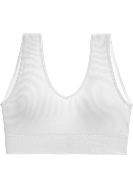 Siyah ve Beyaz Fitness Büyük Boy Spor Yeleği Koşu Yoga Darbeye Dayanıklı Göğüs Pedli Rahat Spor Iç Çamaşırı Güzel Sırt Sutyeni (Yurt Dışından)