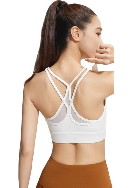 Yaz Beyaz Yeni Sırt Çapraz Spor Sutyeni Güzel Sırt Tek Parça Sutyen Darbeye Dayanıklı Toplanmış Spor Sutyeni (Yurt Dışından) modelleri