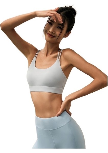 Yazlık Yelek Yoga Kıyafetleri Kadın Ince Askılı Göğüs Pedi Spor Sutyeni Yelek Spor Iç Çamaşırı Çapraz Toplama (Yurt Dışından)