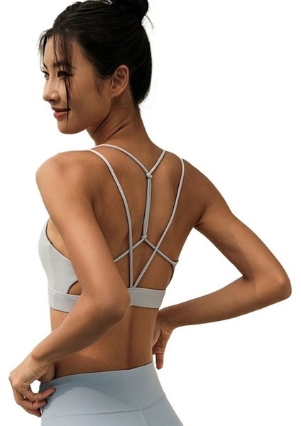 Yazlık Yelek Yoga Kıyafetleri Kadın Ince Askılı Göğüs Pedi Spor Sutyeni Yelek Spor Iç Çamaşırı Çapraz Toplama (Yurt Dışından) modelleri