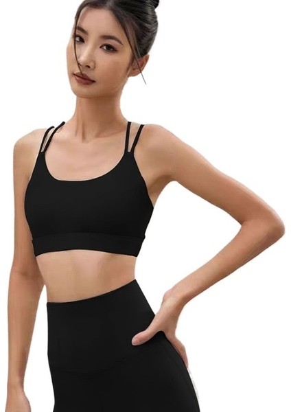 Yazlık Yelek Yoga Kıyafetleri Kadın Ince Askılı Göğüs Pedi Spor Sutyeni Yelek Spor Iç Çamaşırı Çapraz Toplama (Yurt Dışından)