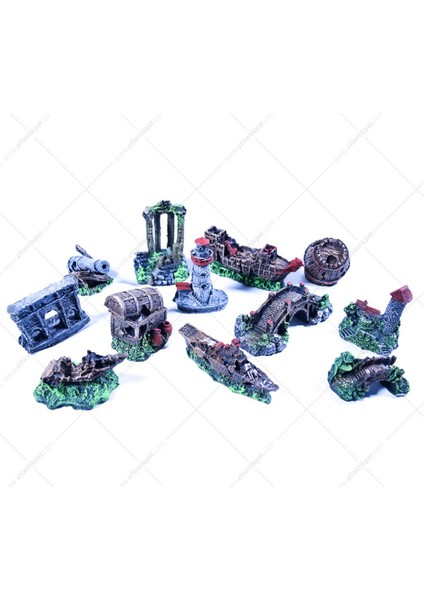 Akvaryum Dekoru Karışık Küçük ve Mini Boy 24 Lü Paket