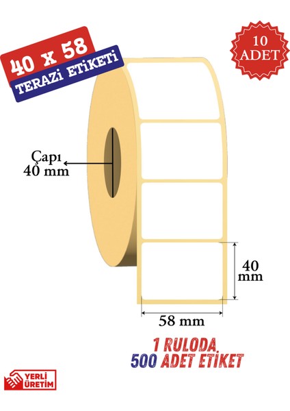 40X58 Terazi Etiketi 10LU Paket