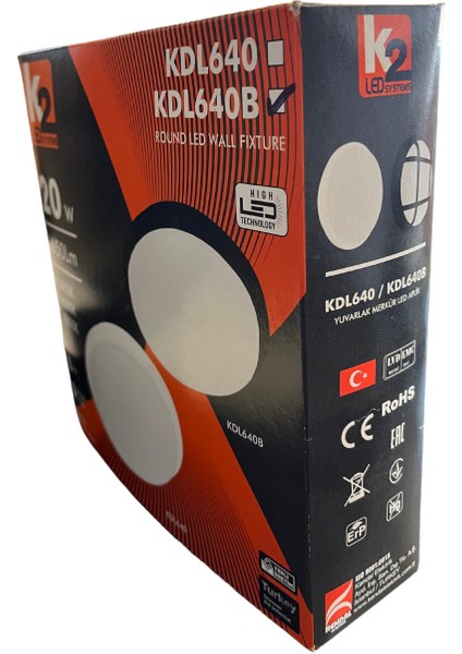 K2 - KDL640B Merkür LED Aplik 20W Siyah Kasa Beyaz Işık modelleri
