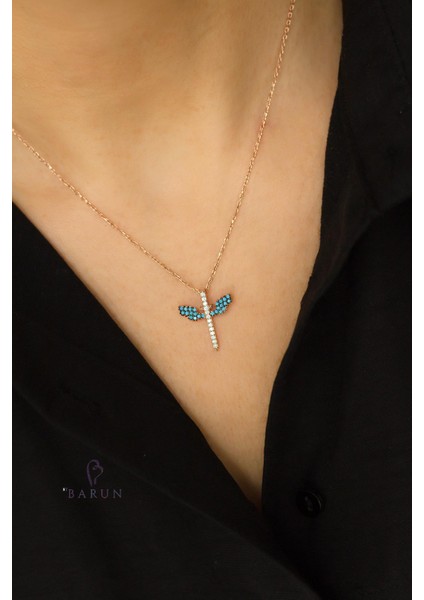 Mikail Meleği Renkli Mavi Beyaz Siyah Taşlı 925 Ayar Gümüş Kolye fırsatları