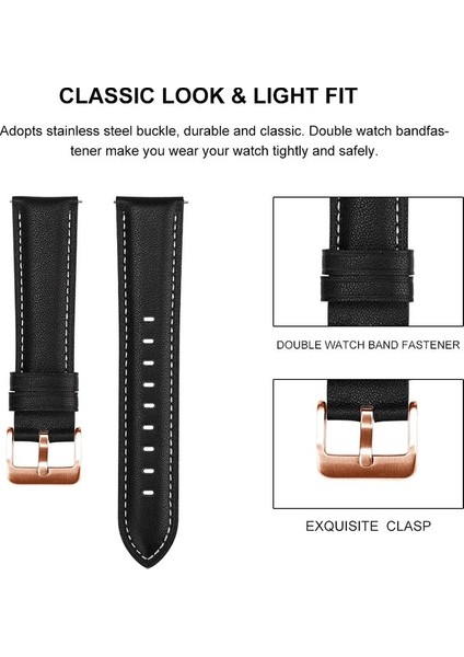 Huawei Watch Gt5 41MM Için Gül Altın Tokalı Deri Kayış (Yurt Dışından)
