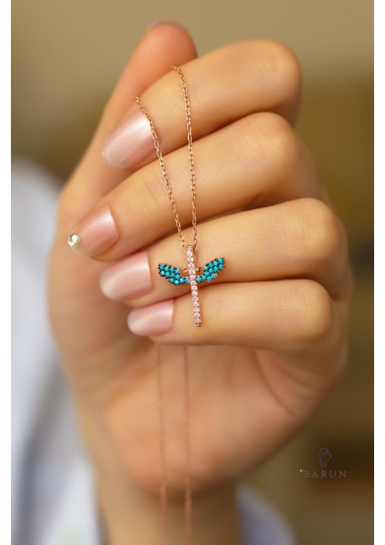 Mikail Meleği Renkli Mavi Beyaz Siyah Taşlı 925 Ayar Gümüş Kolye fiyatları