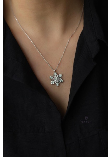 Kar Tanesi Baget Taşlı 925 Ayar Gümüş Kolye fiyatları