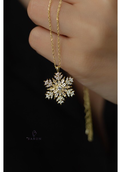 Kar Tanesi Baget Taşlı 925 Ayar Gümüş Kolye indirimleri