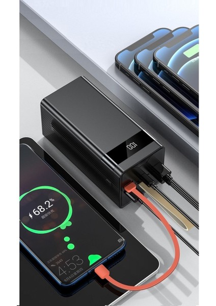 Ensiga Solar 50.000 Mah Hızlı Şarj Powerbank LED Ekran Göstergeli Işıklı Batarya Şarj Aleti