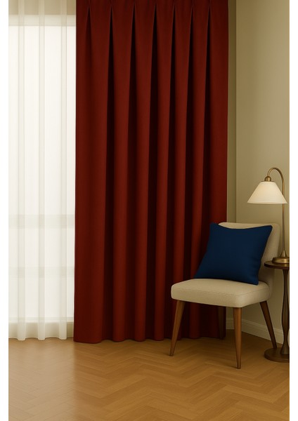 Barcelona Kadife Dokulu Fon Perde Bordo (Pilesiz) fiyatları