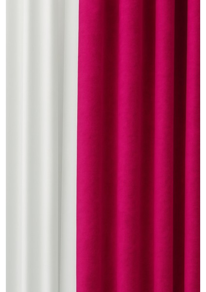 Barcelona Kadife Dokulu Fon Perde Fuşya (Pilesiz) fiyatları