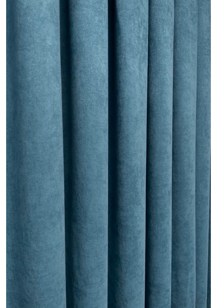 Barcelona Kadife Dokulu Fon Perde Indigo (Pilesiz) modelleri