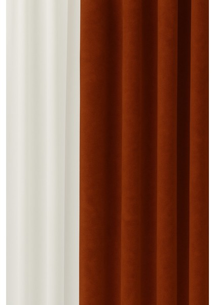 Barcelona Kadife Dokulu Fon Perde Kiremit (Pilesiz) fiyatları