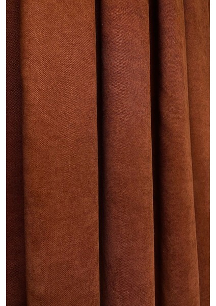 Barcelona Kadife Dokulu Fon Perde Kiremit (Pilesiz) fırsatları