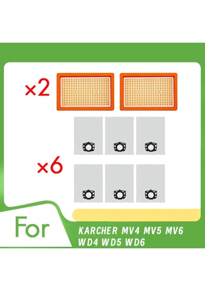 Karcher Mv4 Mv5 Mv6 Wd4 Wd5 Wd6 Elektrikli Süpürge 2.863-005.0 Hepa Filtre Yedek Parçaları (Yurt Dışından)