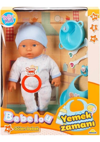 Bebelou Yemek Zamanı Sesli Bebek Seti 35 cm