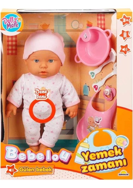 Bebelou Yemek Zamanı Sesli Bebek Seti 35 cm