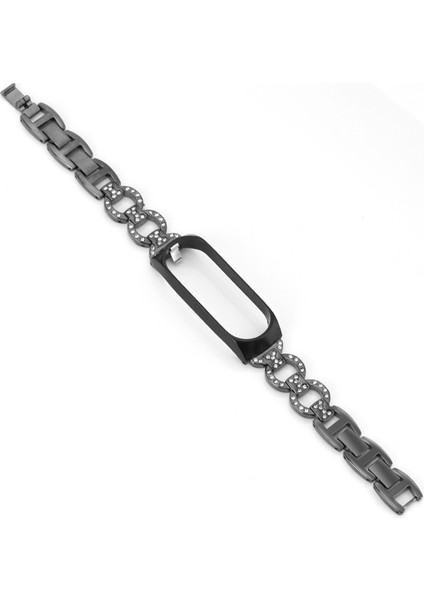 Xiaomi Mi Band 4/3 Siyah Için 8-Şekilli Elmas Alaşımlı Saat Band (Yurt Dışından) modelleri