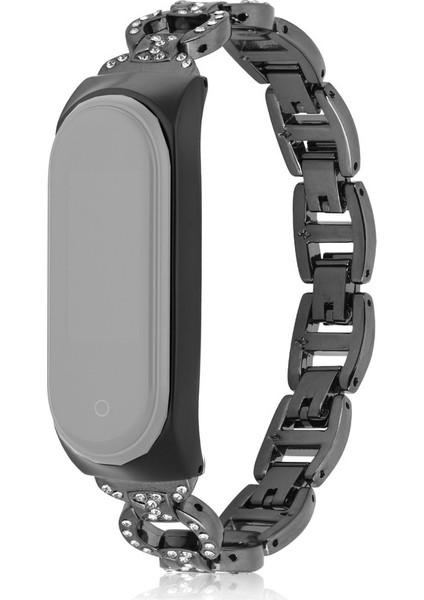 Xiaomi Mi Band 4/3 Siyah Için 8-Şekilli Elmas Alaşımlı Saat Band (Yurt Dışından) fırsatları
