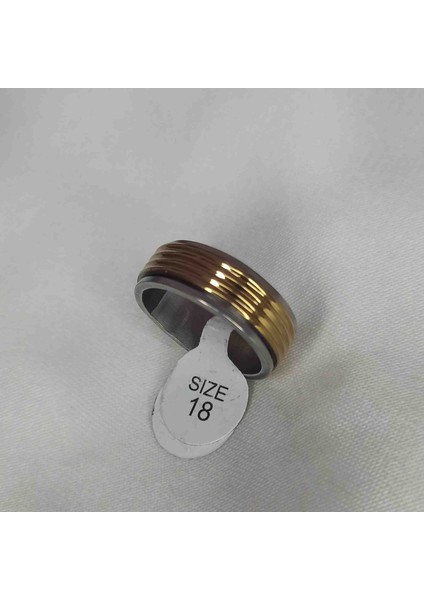 18 Size Şerit Gold Çelik Erkek Yüzük
