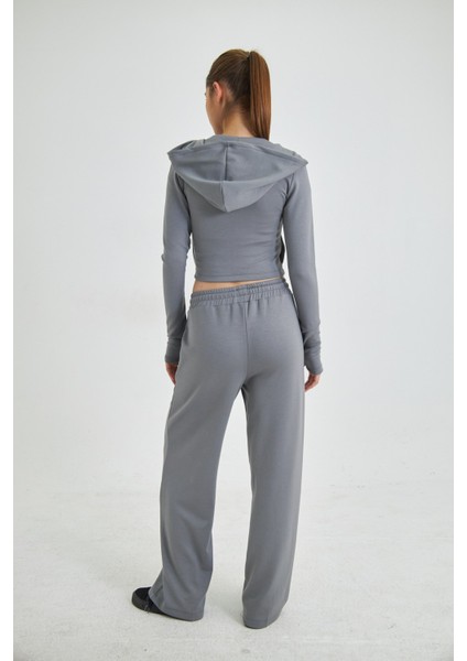 Fermuarlı Kapüşonlu Sweatshirt ve Geniş Paça Özel Dikim Pantolon Modal Kumaş fiyatları