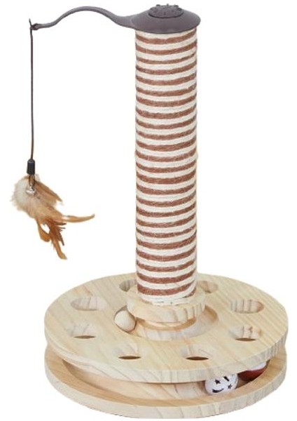 Tüylü Catnip Toplu Kedi Tırmalama Oyun Standı 46x28 cm
