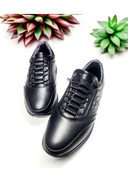 Erkek Deri Merdiven Model Lastikli Şeffaf Şerit Günlük Ayakkabı modelleri