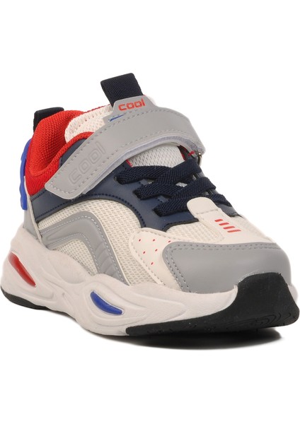 Beyaz-Lacivert Cırtlı Çocuk Spor Ayakkabı Evo P
