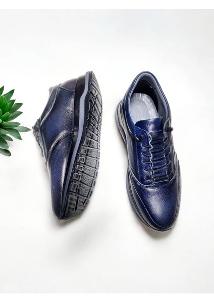 Erkek Deri Merdiven Model Lastikli Şeffaf Şerit Günlük Ayakkabı fırsatları