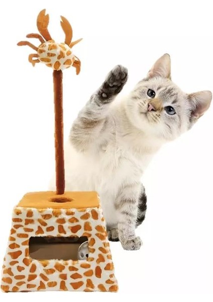 Leo İnteraktif Yaylı Kedi Oyun Standı 15x15x35 cm