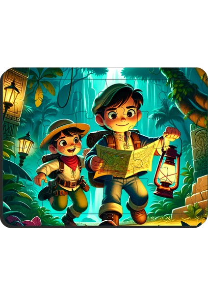 Çocuklar Için Eğitici & Öğretici Ahşap Puzzle Yapboz 2 Adet 24 Parça Ahşap Puzzle Yapboz