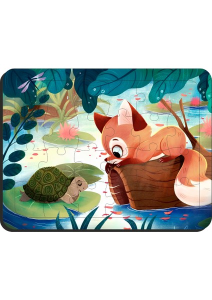 Çocuklar Için Eğitici & Öğretici Ahşap Puzzle Yapboz 2 Adet 24 Parça Ahşap Puzzle Yapboz