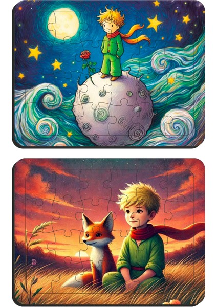 Çocuklar Için Eğitici & Öğretici Ahşap Puzzle Yapboz 2 Adet 24 Parça Ahşap Puzzle Yapboz