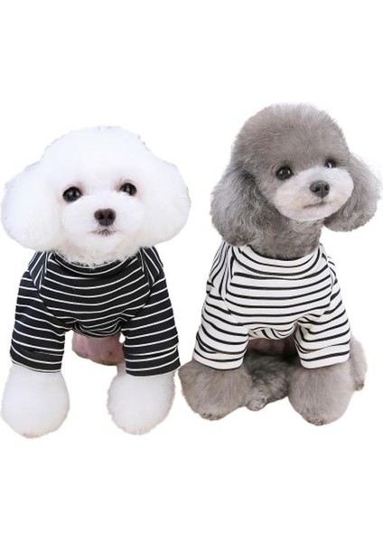 Panda Çizgili Köpek Kazağı Siyah M