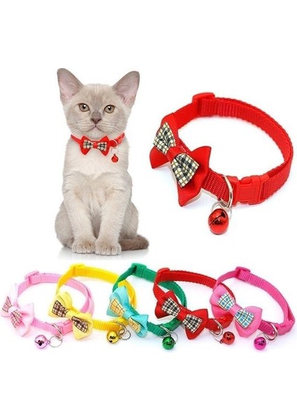 Papyonlu Kedi Boyun Tasması 19X1 cm Mor