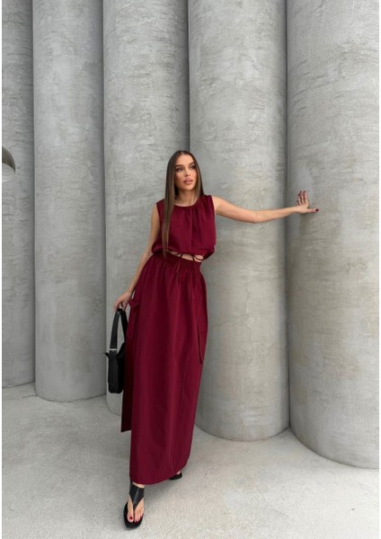 Ithal Terikoton Kumaş Crop Bluz