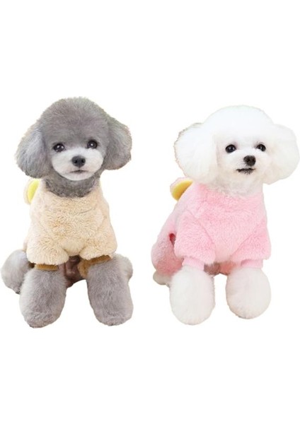 Ayıcıklı Polar Köpek Kıyafeti Bej S