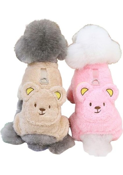 Ayıcıklı Polar Köpek Kıyafeti Bej S
