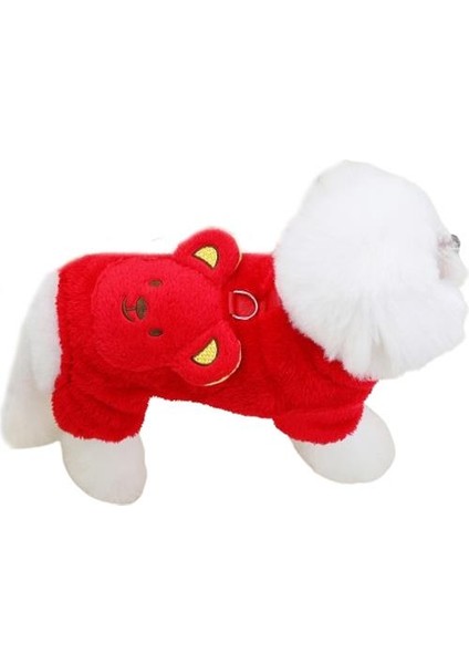 Ayıcıklı Polar Köpek Kıyafeti Kırmızı S fırsatları