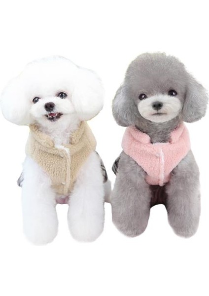 Ekose Etekli Ayıcıklı Polar Köpek Kıyafeti Pembe Xxl