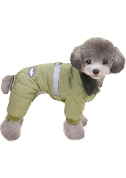 Kürk Yakalı Köpek Montu Haki Xxl