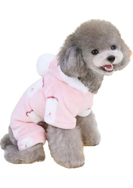 Puppy Desenli Polar Köpek Kıyafeti Pembe Xxl