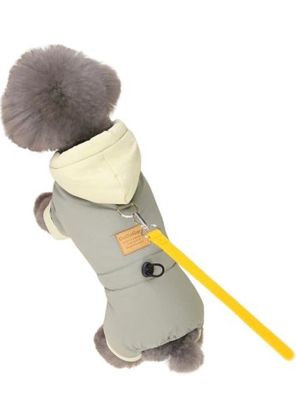 Kapüşonlu Köpek Montu Gri Bej Xl fiyatları