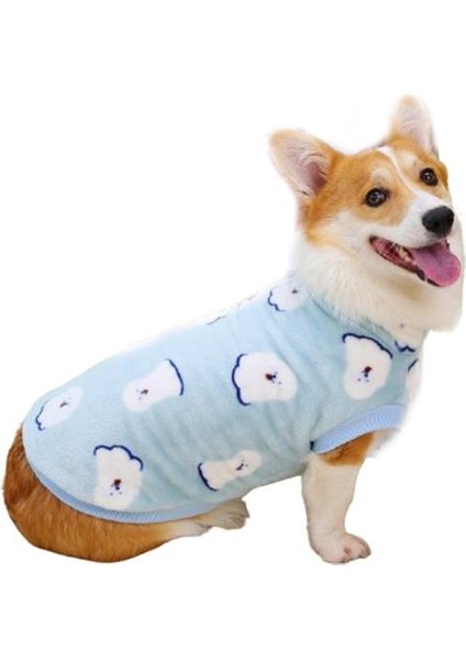 Puppy Desenli Köpek Kazağı Mavi M